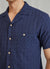 Textured Cuban Collared Shirt | Navy
