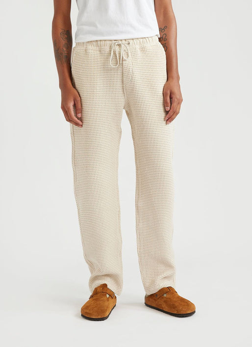 Waffle Everyday Trousers, Textured Cotton, Ecru