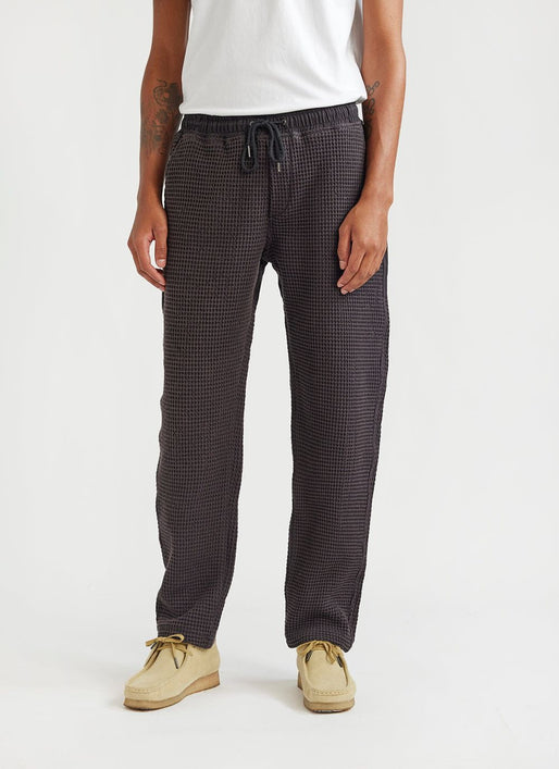 Waffle Everyday Trousers, Textured Cotton, Ink