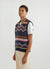 v neck multicolour zig zag mohair vest in blue, yellow, brown, pink and white