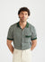 Casa Piccante Shirt | Knitted Cotton | Green Jacquard