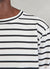 Long Sleeve Breton T Shirt | White with Black