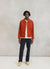 Pleated Denton Jacket | Peach Cotton Suede
