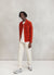 Pleated Denton Jacket | Peach Cotton Suede
