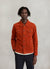 Pleated Denton Jacket | Peach Cotton Suede