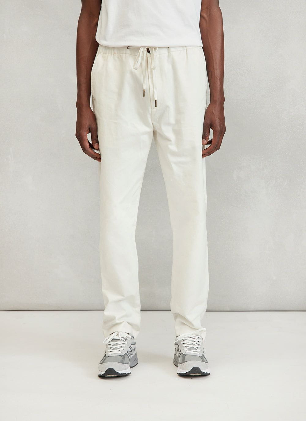 Men's white twill pants sale