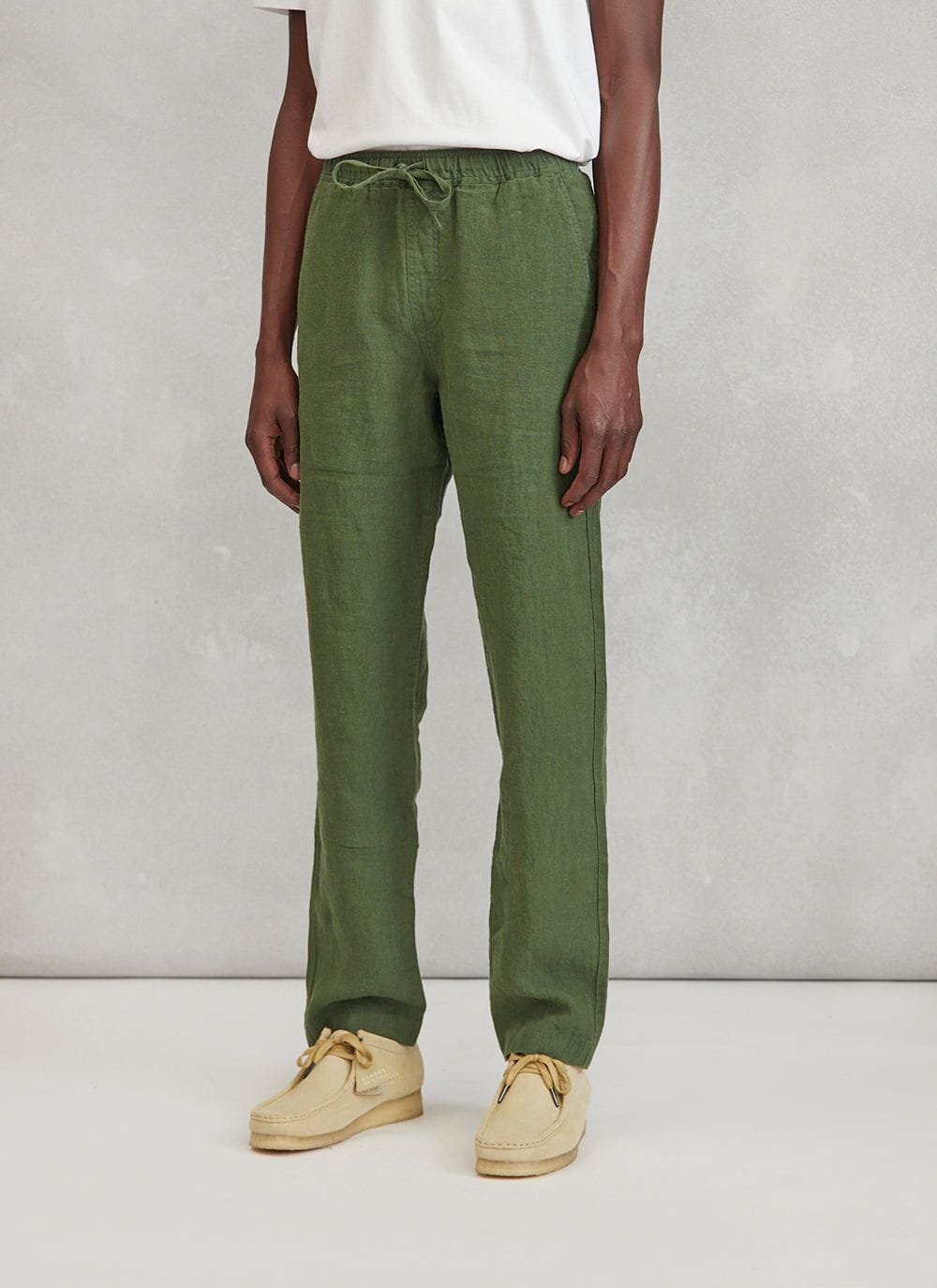 Green linen pants mens clearance