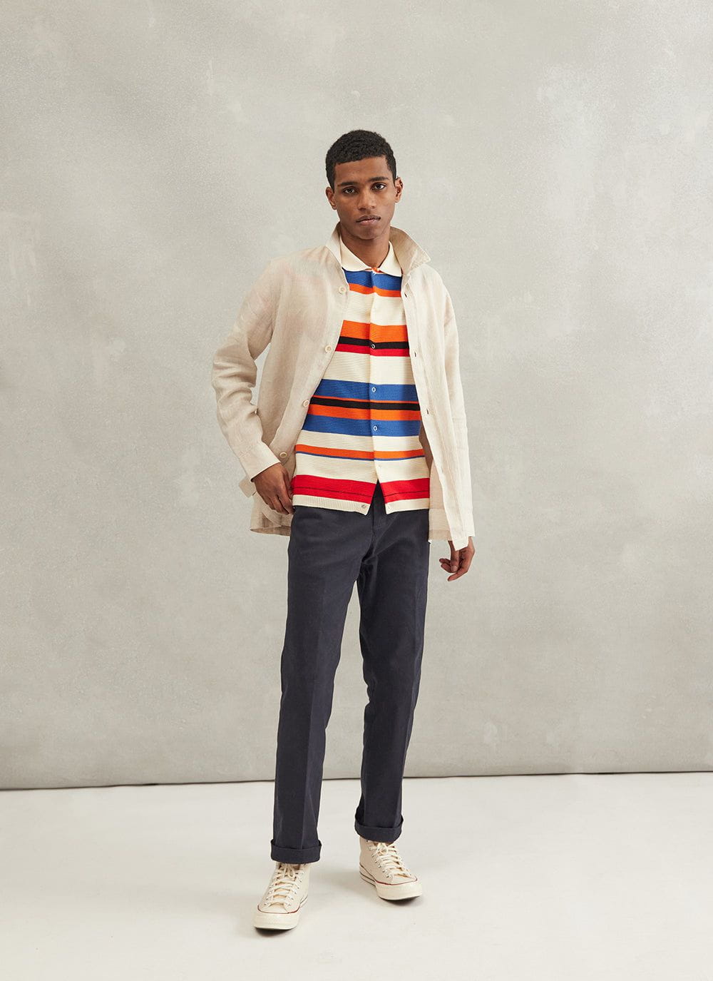 Men's Safari Linen Shirt Jacket | Natural Beige & Percival Menswear