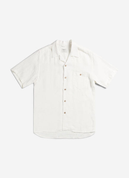 Men's Cuban Collar Shirt | Linen Shirt | White & Percival Menswear
