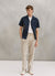 Tapestry Cuban Linen Shirt | A Roman Lane | Navy