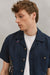 Tapestry Cuban Linen Shirt | A Roman Lane | Navy