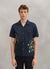 Tapestry Cuban Linen Shirt | A Roman Lane | Navy