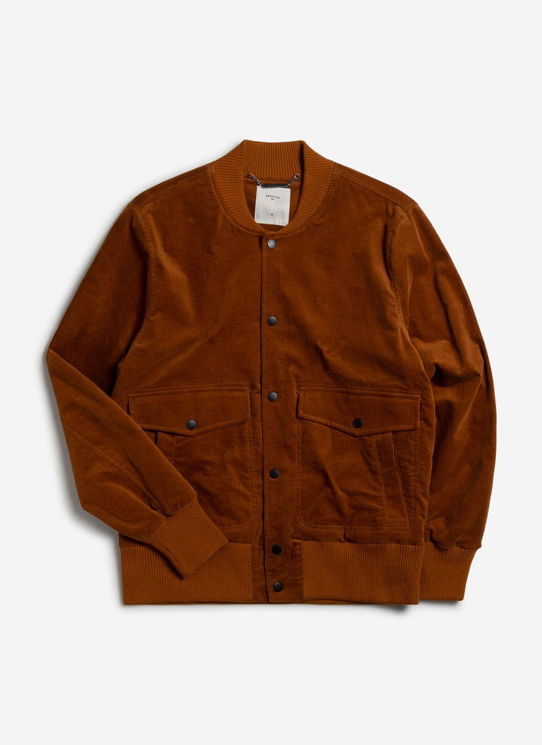 Men's Bomber Jacket | Tan Cotton Suede & Percival Menswear